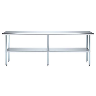 Image showing  14 in. x 96 in. Stainless Steel Table With Shelf