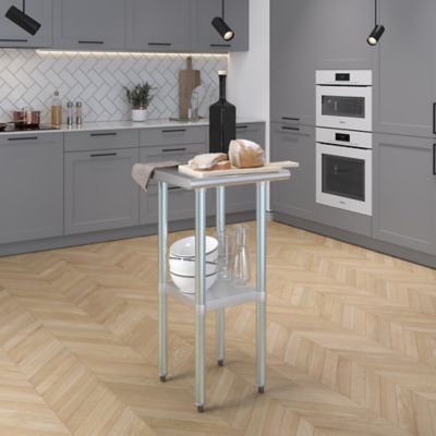 Image showing  18 in. x 18 in. Stainless Steel Table With Shelf