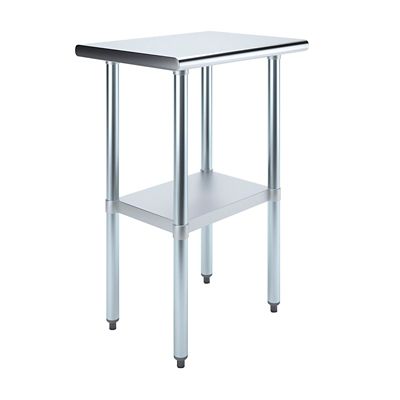 AmGood 18 in. x 24 in. Stainless Steel Table With Shelf