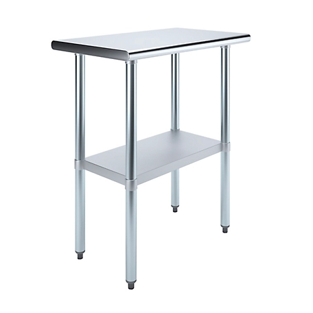AmGood 18 in. x 30 in. Stainless Steel Table With Shelf