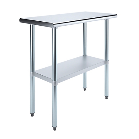 AmGood 18 in. x 36 in. Stainless Steel Table With Shelf