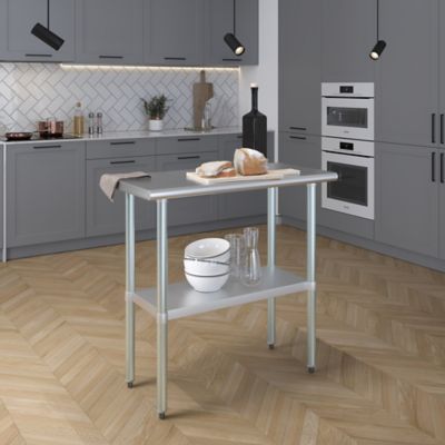 Image showing  18 in. x 36 in. Stainless Steel Table With Shelf