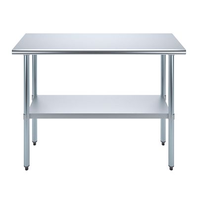 Image showing  18 in. x 48 in. Stainless Steel Table With Shelf