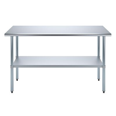 Image showing  18 in. x 60 in. Stainless Steel Table With Shelf