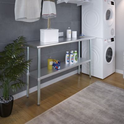 Image showing  18 in. x 60 in. Stainless Steel Table With Shelf