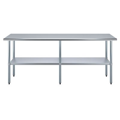 Image showing  18 in. x 84 in. Stainless Steel Table With Shelf