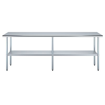 Image showing  18 in. x 96 in. Stainless Steel Table With Shelf