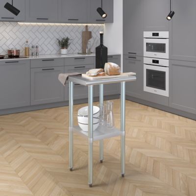 Image showing  20 in. x 20 in. Stainless Steel Table With Shelf