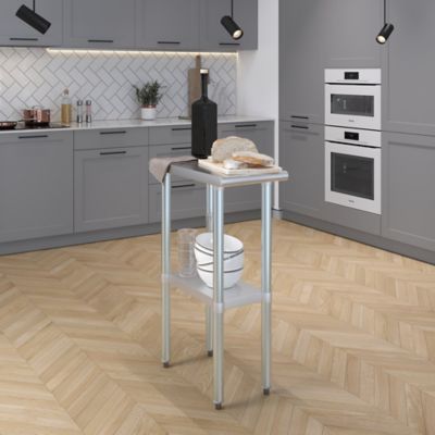 Image showing  24 in. x 12 in. Stainless Steel Table With Shelf