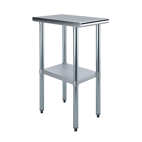 AmGood 24 in. x 15 in. Stainless Steel Table With Shelf