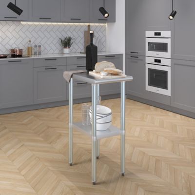 Image showing  24 in. x 15 in. Stainless Steel Table With Shelf