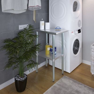 Image showing  24 in. x 15 in. Stainless Steel Table With Shelf