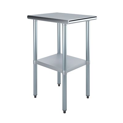 AmGood 24 in. x 18 in. Stainless Steel Table With Shelf
