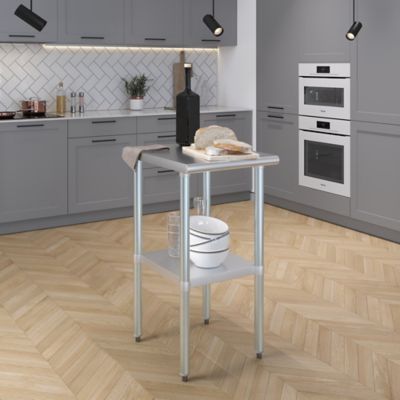 Image showing  24 in. x 18 in. Stainless Steel Table With Shelf