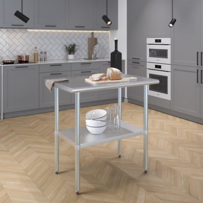 Image showing  24 in. x 36 in. Stainless Steel Table With Shelf