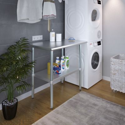 Image showing  24 in. x 36 in. Stainless Steel Table With Shelf