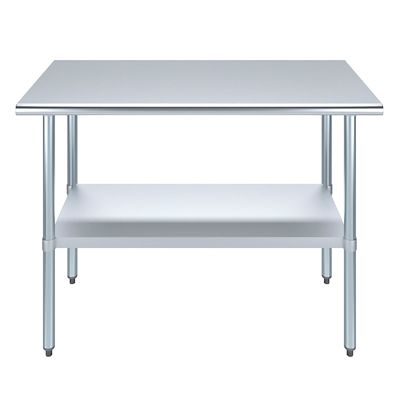 Image showing  24 in. x 48 in. Stainless Steel Table With Shelf