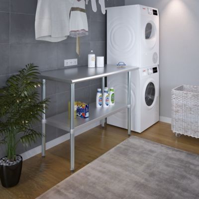 Image showing  24 in. x 48 in. Stainless Steel Table With Shelf