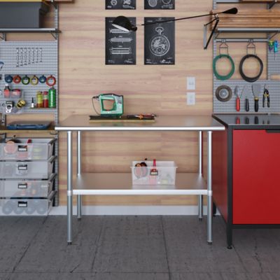 Image showing 5 th AmGood 24 in. x 48 in. Stainless Steel Table With Shelf