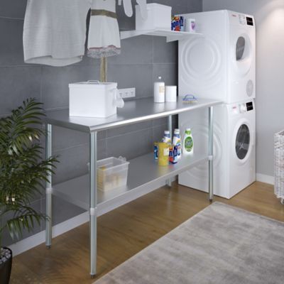 Image showing  24 in. x 60 in. Stainless Steel Table With Shelf