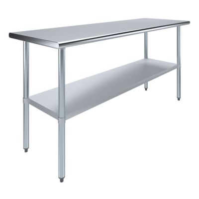 AmGood 24 in. x 72 in. Stainless Steel Table With Shelf