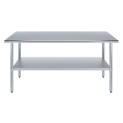 Image showing  24 in. x 72 in. Stainless Steel Table With Shelf