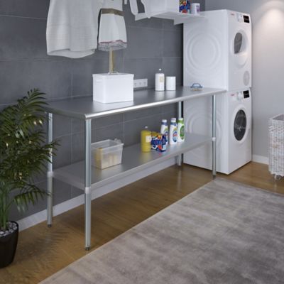 Image showing  24 in. x 72 in. Stainless Steel Table With Shelf