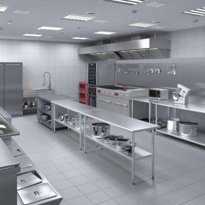 Image showing 5 th AmGood 24 in. x 72 in. Stainless Steel Table With Shelf