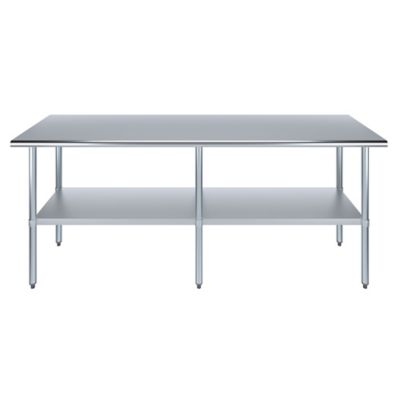 Image showing  24 in. x 84 in. Stainless Steel Table With Shelf