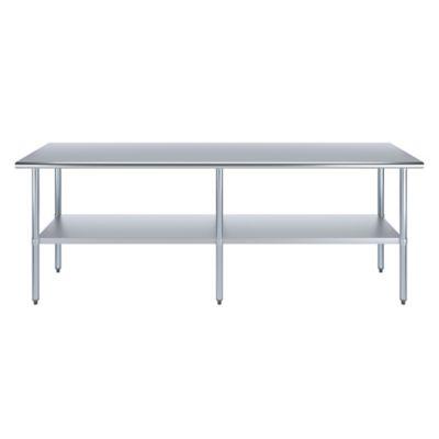 Image showing  24 in. x 96 in. Stainless Steel Table With Shelf