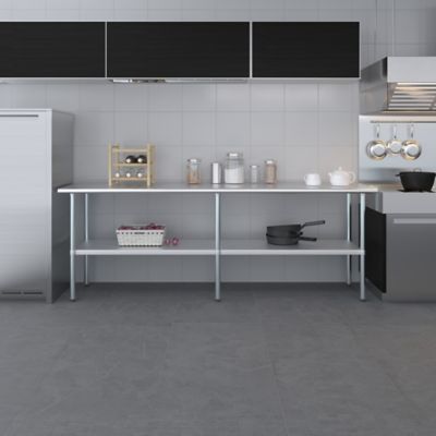 Image showing  24 in. x 96 in. Stainless Steel Table With Shelf