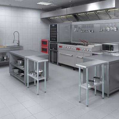 Image showing  30 in. x 12 in. Stainless Steel Table With Shelf