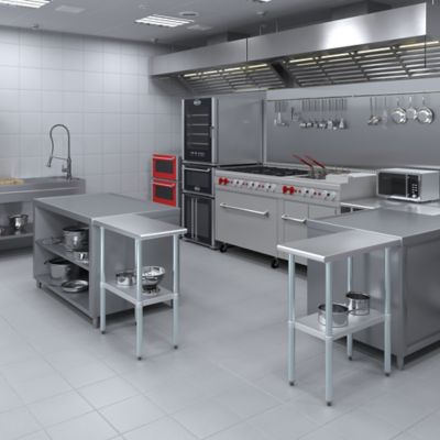 Image showing  30 in. x 15 in. Stainless Steel Table With Shelf