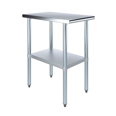 AmGood 30 in. x 18 in. Stainless Steel Table With Shelf