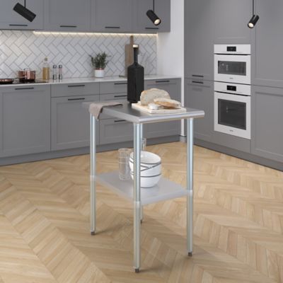 Image showing  30 in. x 18 in. Stainless Steel Table With Shelf