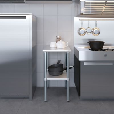 Image showing  30 in. x 18 in. Stainless Steel Table With Shelf