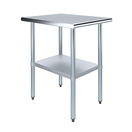 AmGood 30 in. x 24 in. Stainless Steel Table With Shelf