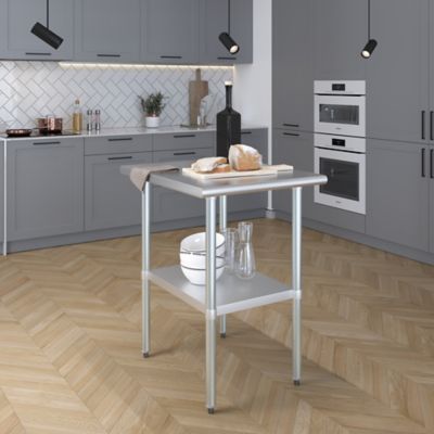 Image showing  30 in. x 24 in. Stainless Steel Table With Shelf