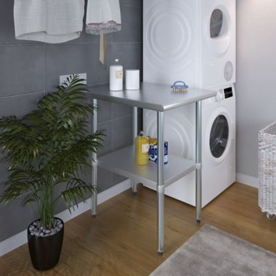 Image showing  30 in. x 24 in. Stainless Steel Table With Shelf