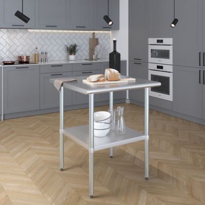 Image showing  30 in. x 30 in. Stainless Steel Table With Shelf