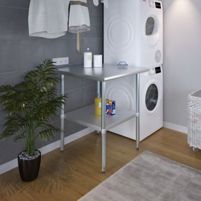 Image showing  30 in. x 30 in. Stainless Steel Table With Shelf