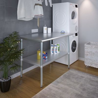 Image showing  30 in. x 48 in. Stainless Steel Table With Shelf