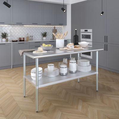 Image showing  30 in. x 60 in. Stainless Steel Table With Shelf