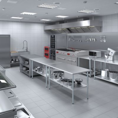 Image showing 6 th AmGood 30 in. x 60 in. Stainless Steel Table With Shelf