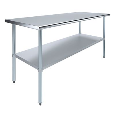 AmGood 30 in. x 72 in. Stainless Steel Table With Shelf