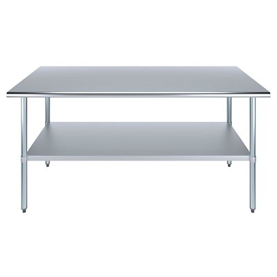 Image showing  30 in. x 72 in. Stainless Steel Table With Shelf