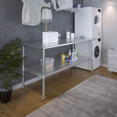 Image showing  30 in. x 72 in. Stainless Steel Table With Shelf