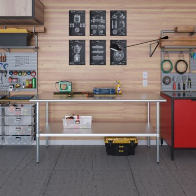 Image showing 5 th AmGood 30 in. x 72 in. Stainless Steel Table With Shelf