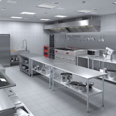 Image showing 6 th AmGood 30 in. x 72 in. Stainless Steel Table With Shelf