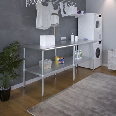 Image showing  30 in. x 84 in. Stainless Steel Table With Shelf